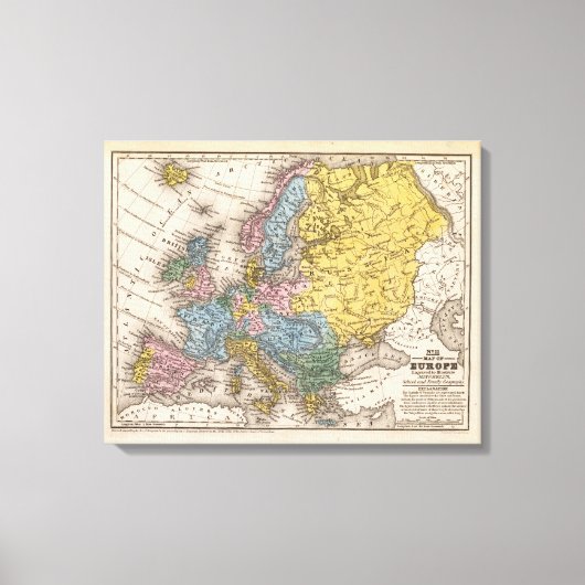 Kaart van Europa 4 Canvas Afdruk (Voorkant)