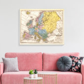 Kaart van Europa 4 Canvas Afdruk (Insitu (Woonkamer))