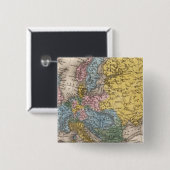 Kaart van Europa 4 Vierkante Button 5,1 Cm (Voorkant /achterkant)