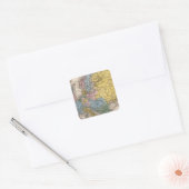 Kaart van Europa 4 Vierkante Sticker (Envelop)