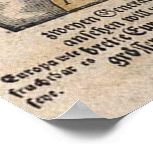 kaart van Europa als koningin (1570) Poster (Hoek)