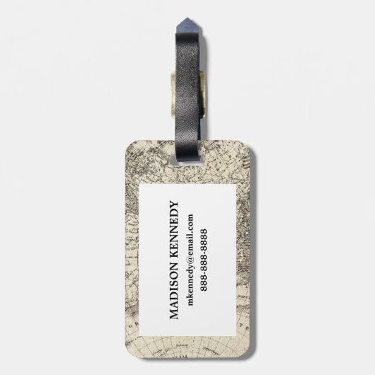  kaart van Europa en Azië Bagagelabel (Achterkant verticaal)