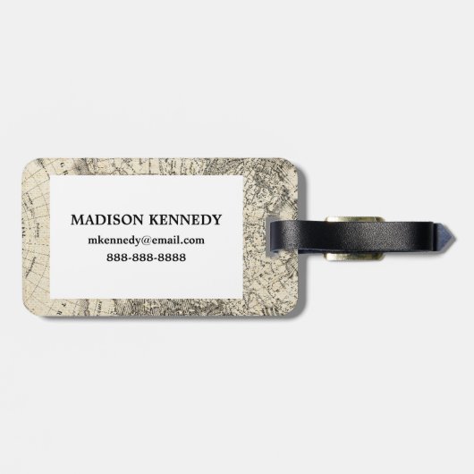  kaart van Europa en Azië Bagagelabel (Achterkant horizontaal)