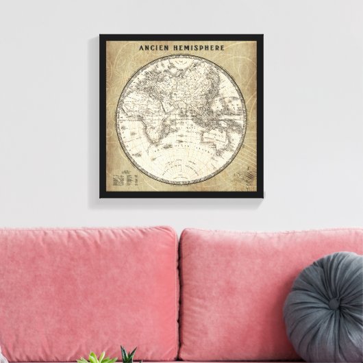  kaart van Europa en Azië Canvas Afdruk (Insitu (Woonkamer))