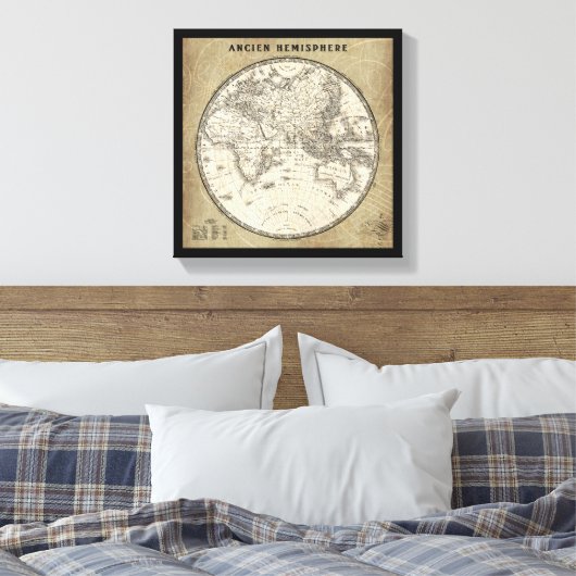  kaart van Europa en Azië Canvas Afdruk (Insitu (Slaapkamer))