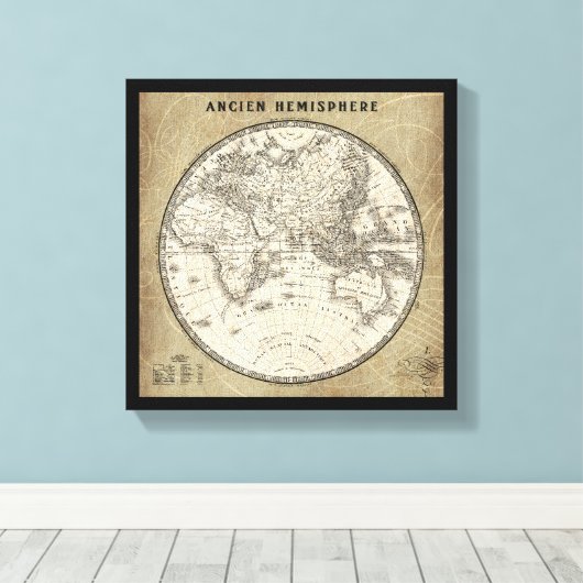  kaart van Europa en Azië Canvas Afdruk (Insitu (Houten vloer))