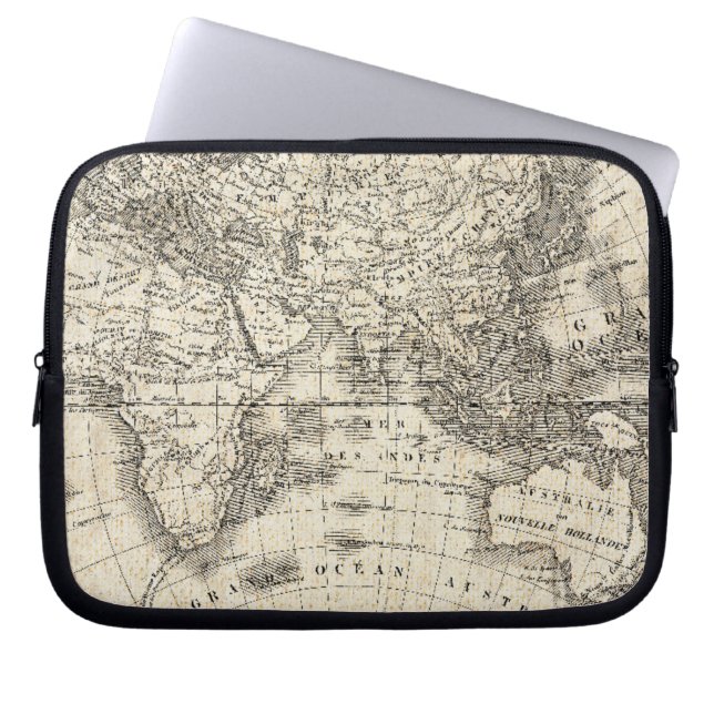  kaart van Europa en Azië Laptop Sleeve (Voorkant)
