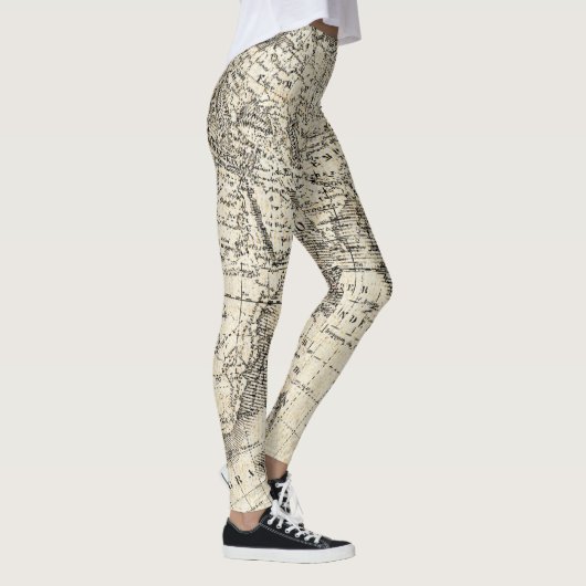  kaart van Europa en Azië Leggings (Rechts)