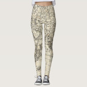  kaart van Europa en Azië Leggings (Voorkant)