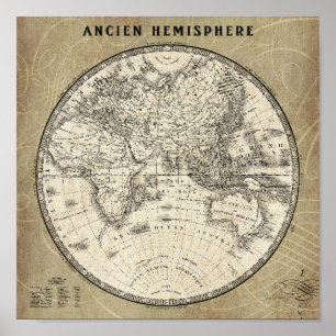  kaart van Europa en Azië Poster