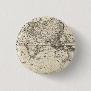  kaart van Europa en Azië Ronde Button 3,2 Cm