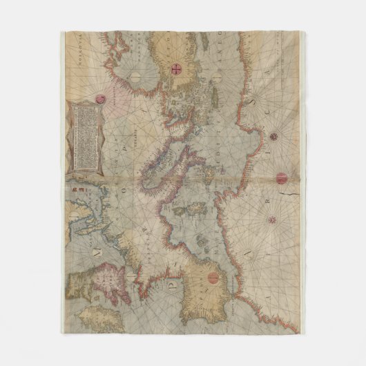  kaart van Europa en het Middellandse-Zeegebied (1 Fleece Deken (Voorkant)