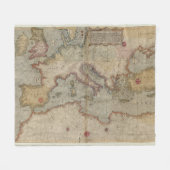  kaart van Europa en het Middellandse-Zeegebied (1 Fleece Deken (Voorkant (Horizontaal))