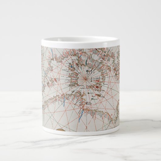 Kaart van Europa en kusten van Noord-Afrika Grote Koffiekop (Voorkant)