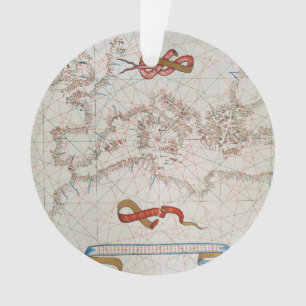 Kaart van Europa en kusten van Noord-Afrika Ornament