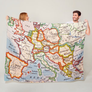 KAART VAN EUROPA FLEECE DEKEN