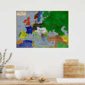 Kaart van Europa in 1914 Poster (Keuken)