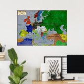 Kaart van Europa in 1914 Poster (Thuiskantoor)