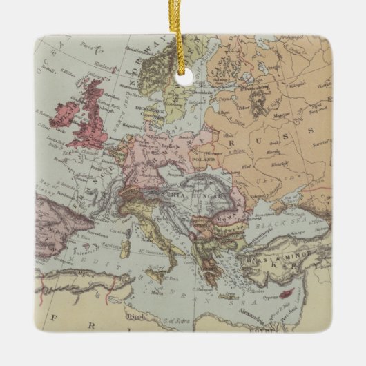  kaart van Europa Keramisch Ornament (Voorkant)