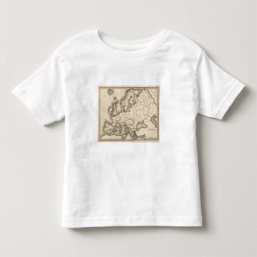 Kaart van Europa Kinder Shirts (Voorkant)