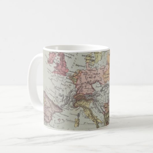  kaart van Europa Koffiemok (Voorkant links)