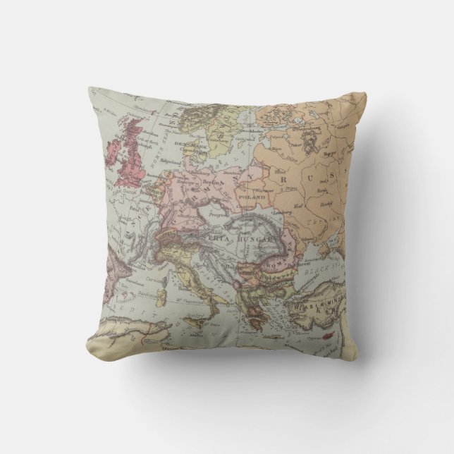  kaart van Europa Kussen (Voorkant)