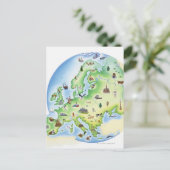 Kaart van Europa met voorbeelden van beroemde (Staand voorkant)