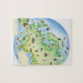 Kaart van Europa met voorbeelden van beroemde Legpuzzel (Horizontaal)