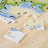 Kaart van Europa met voorbeelden van beroemde Legpuzzel (Zijkant)