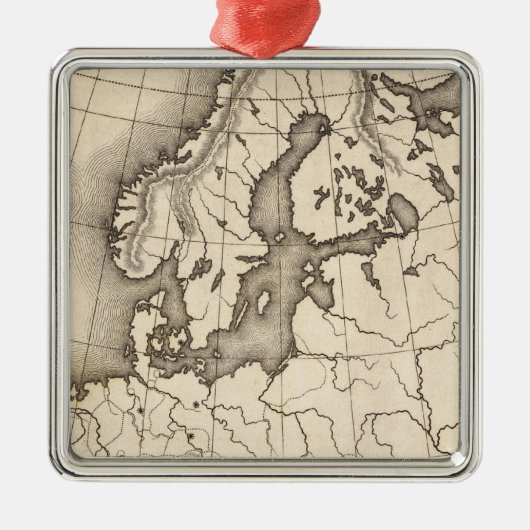 Kaart van Europa Metalen Ornament (Voorkant)