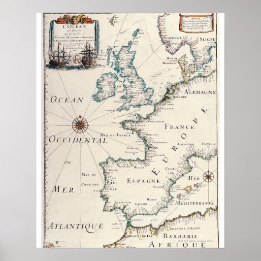 Kaart van Europa Poster (Voorkant)