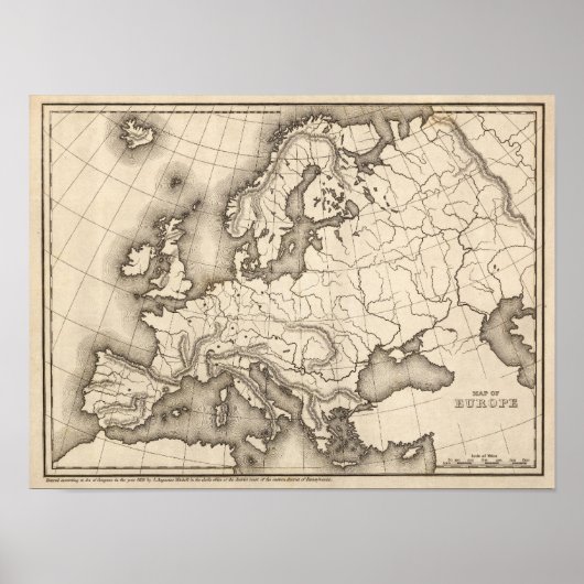 Kaart van Europa Poster (Voorkant)