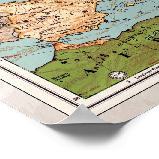  kaart van Europa Poster (Hoek)