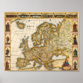  kaart van Europa Poster (Voorkant)