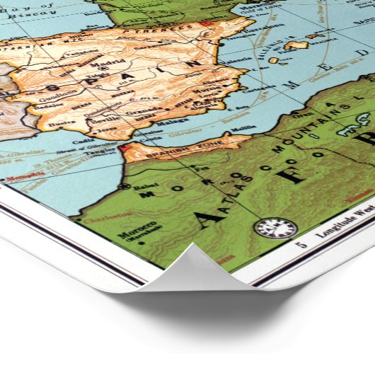  kaart van Europa Poster (Hoek)