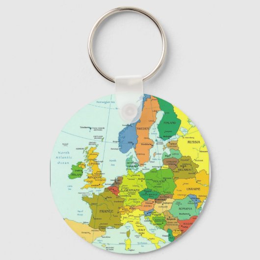 Kaart van Europa Sleutelhanger (Voorkant)