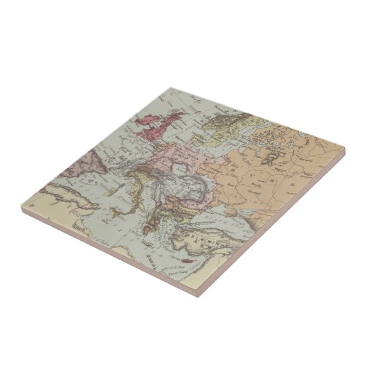  kaart van Europa Tegeltje (Zijkant)