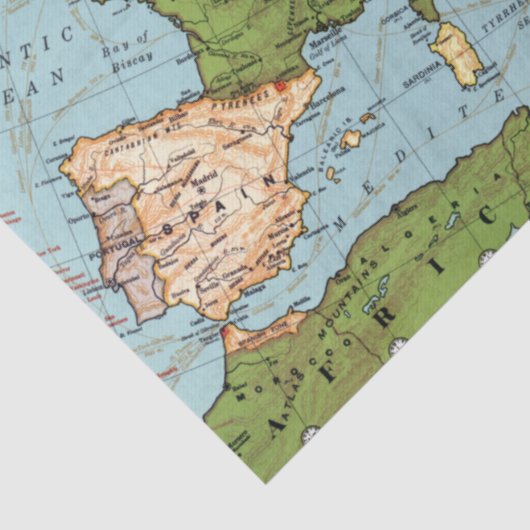  kaart van Europa Tissuepapier (Detail)