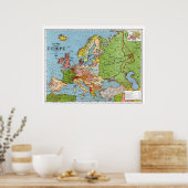 kaart van Europa uit 1923 Poster (Keuken)