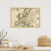 Kaart van Europa van Guillaume Raynal Poster (Keuken)