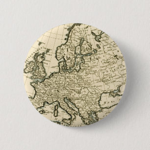 Kaart van Europa van Guillaume Raynal Ronde Button 5,7 Cm