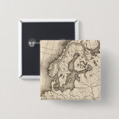 Kaart van Europa Vierkante Button 5,1 Cm (Voorkant /achterkant)