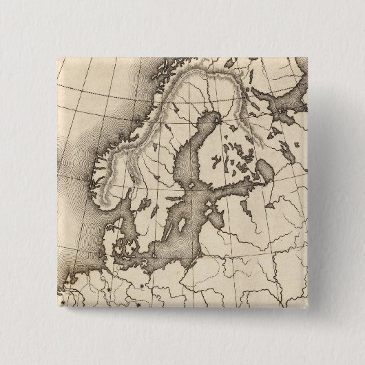 Kaart van Europa Vierkante Button 5,1 Cm (Voorkant)
