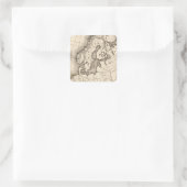 Kaart van Europa Vierkante Sticker (Tas)