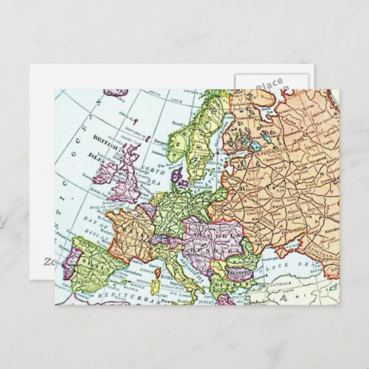  kaart van Europese kleurrijke pastels (Voorkant / Achterkant)