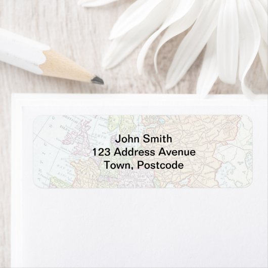  kaart van Europese kleurrijke pastels Etiket (Insitu)