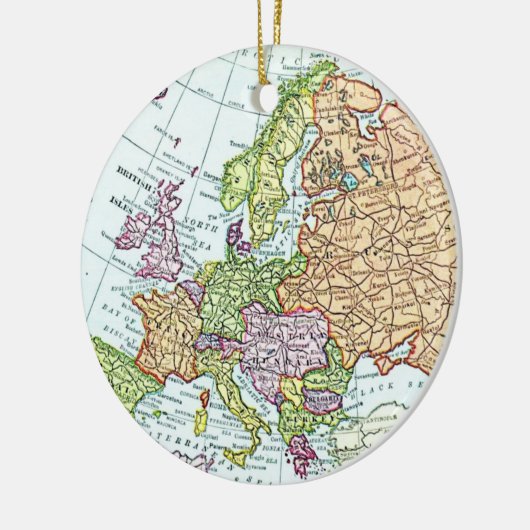  kaart van Europese kleurrijke pastels Keramisch Ornament (Links)