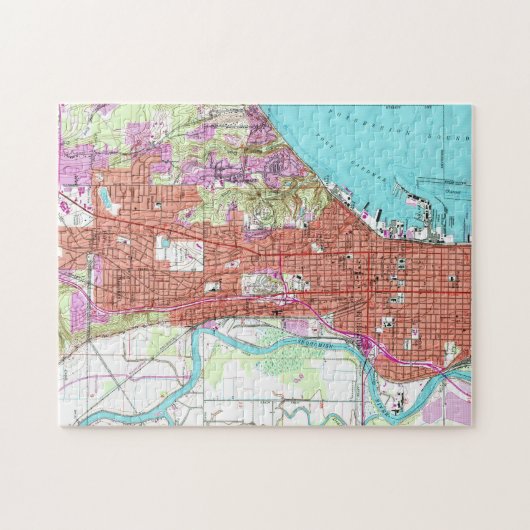  kaart van Everett Washington (1953) Legpuzzel (Horizontaal)