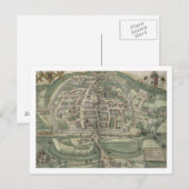 Kaart van Exeter uit "Civitates Orbis Terrarum" do (Voorkant / Achterkant)