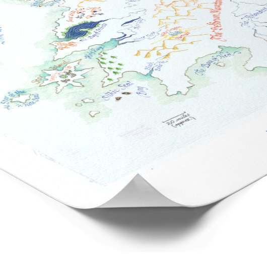 Kaart van Faërie Poster (Hoek)